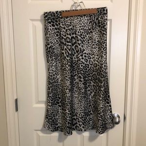 Satin animal print skirt